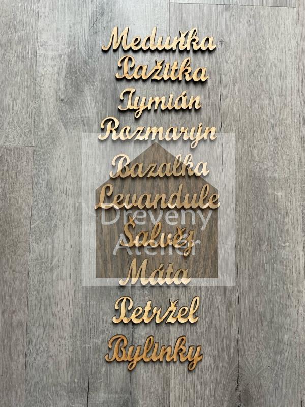 Dřevěný nápis Tymián