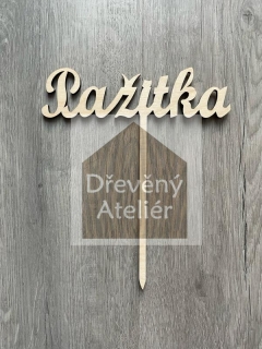 Pažitka - Dřevěná cedulka na bylinky