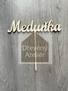 Meduňka - Dřevěná cedulka na bylinky