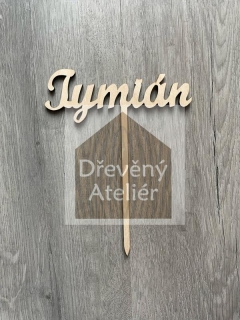 Tymián - Dřevěná cedulka na bylinky